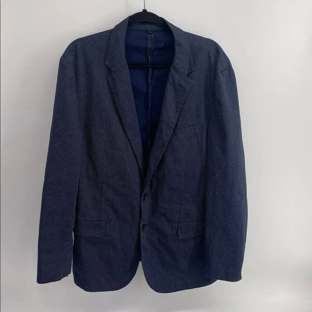 J. Crew Crosby unlined polka dot print two button double vent blazer sz 44L